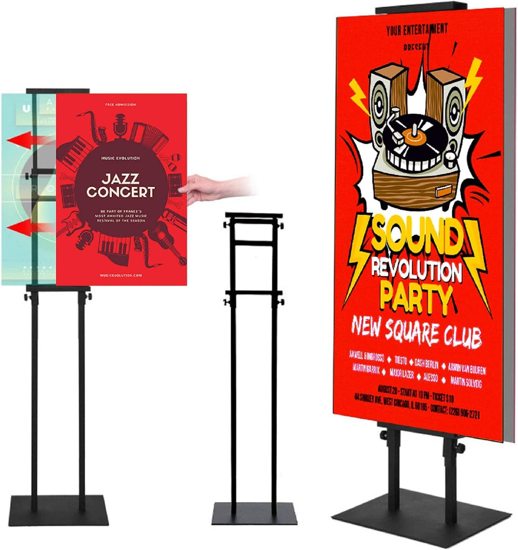 Poster Stand for Display, Adjustable Floor Standing Sign Holder | Pedestal Sign Stand, Heavy Duty Banner Stand with