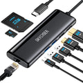 USB C Laptop Docking Station for Dual 4K Monitors or Single 8K Output, 8 in 1 USB C Hub with HDMI PD, Ethernet