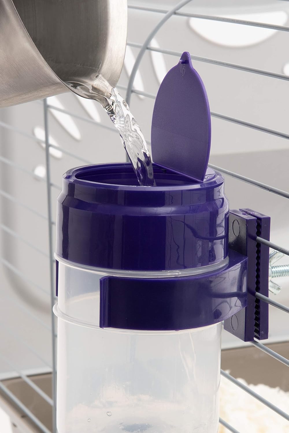 Lever Valve Top Fill No Drip Water Bottles for Rabbits, Chinchillas, Ferrets, Guinea Pigs and Adult Rats (Purple