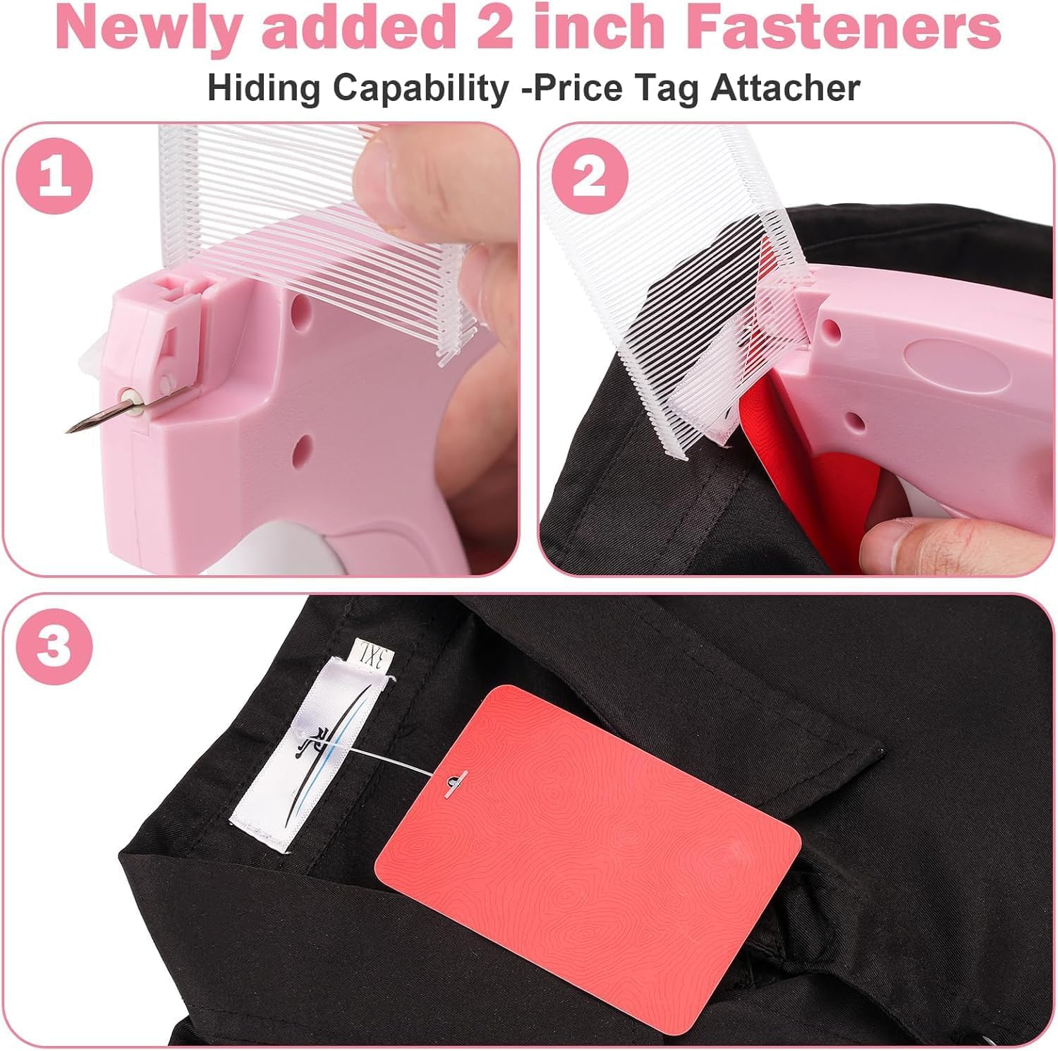Stitch Gun for Clothing, 2 in 1 Mini Tagging Gun & Retail Price Tag Attacher Gun for Clothes with 6 Needles,1050pcs