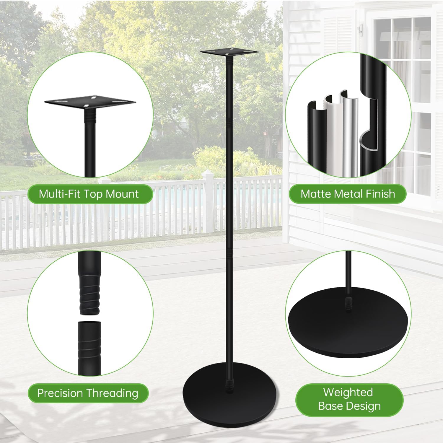 63'' Adjustable Bird Feeder Pole, Heavy Duty Bird House Poles for Outdoors, Portable Bird Feeder Stand with Solid
