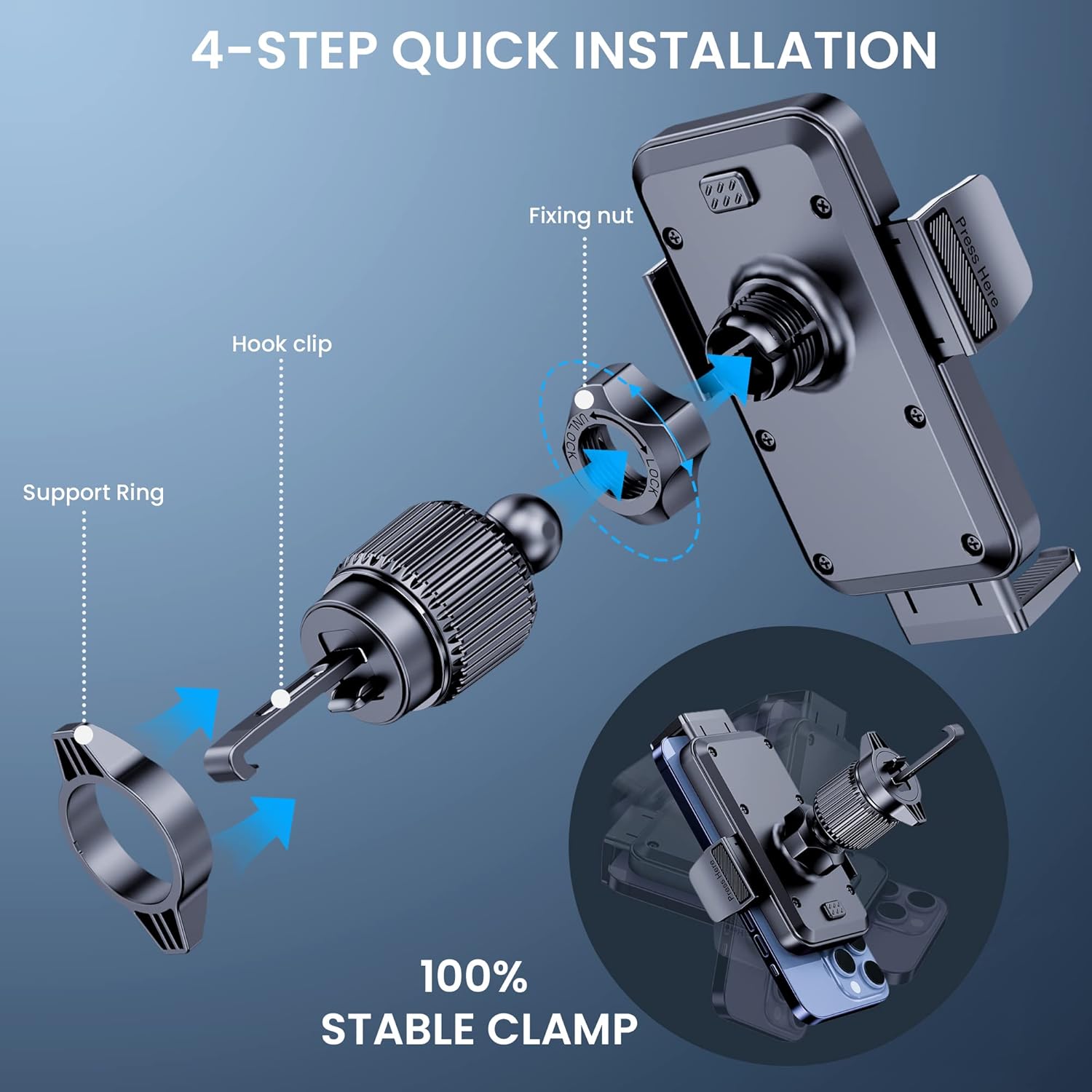 Phone Mount for Car Holders Cell Phon Holder Hands Free Phone Stand for Car Vent Automobile Mount Fit iPhone Android