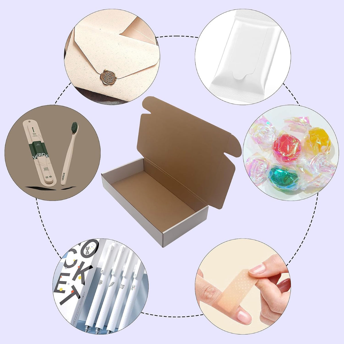 12x6x2 inches Shipping Boxes Set of 25, White Corrugated Cardboard Mailers