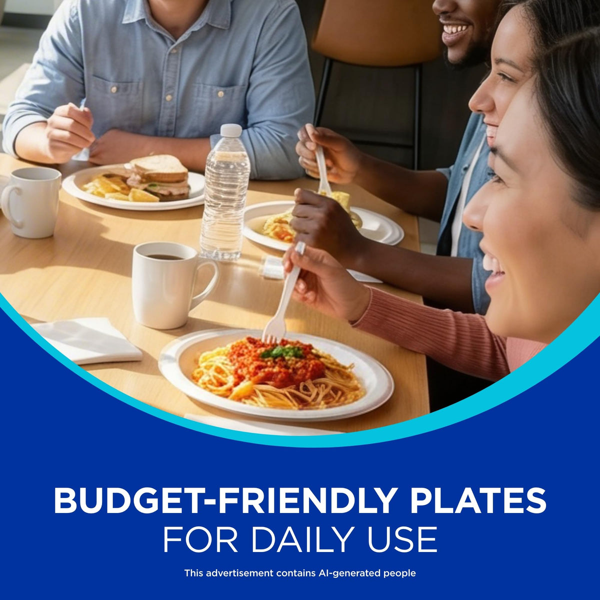 Dixie Basic 8.5 Inch Light-Weight Paper Plates By GP PRO, White, 500 Count (125 Disposable Plates Per Pack, 4 Packs