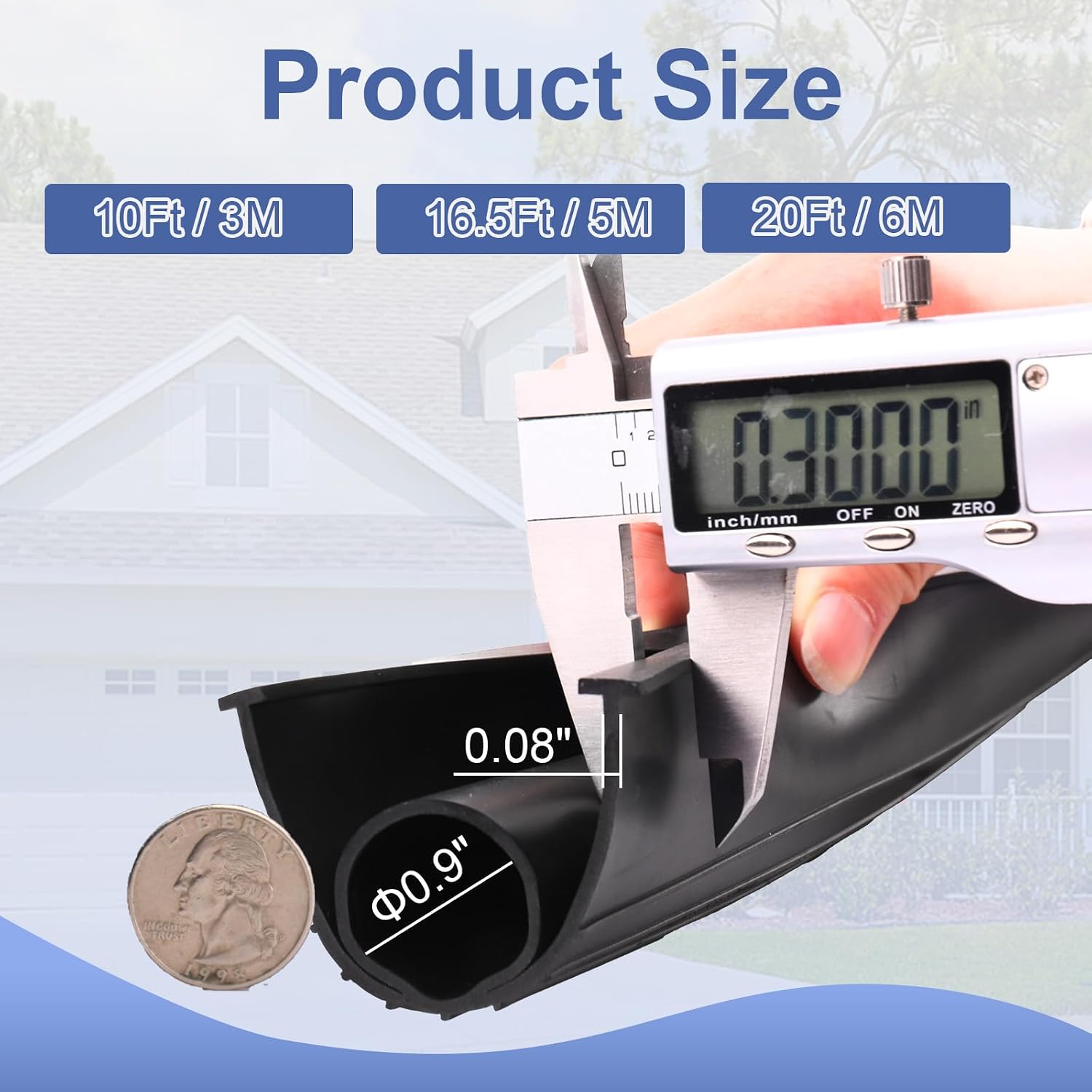 Garage Door Seals Bottom Rubber - 16.5 Feet Weatherproof EPDM Rubber, Easy DIY Trim-to-Fit Installation Kit