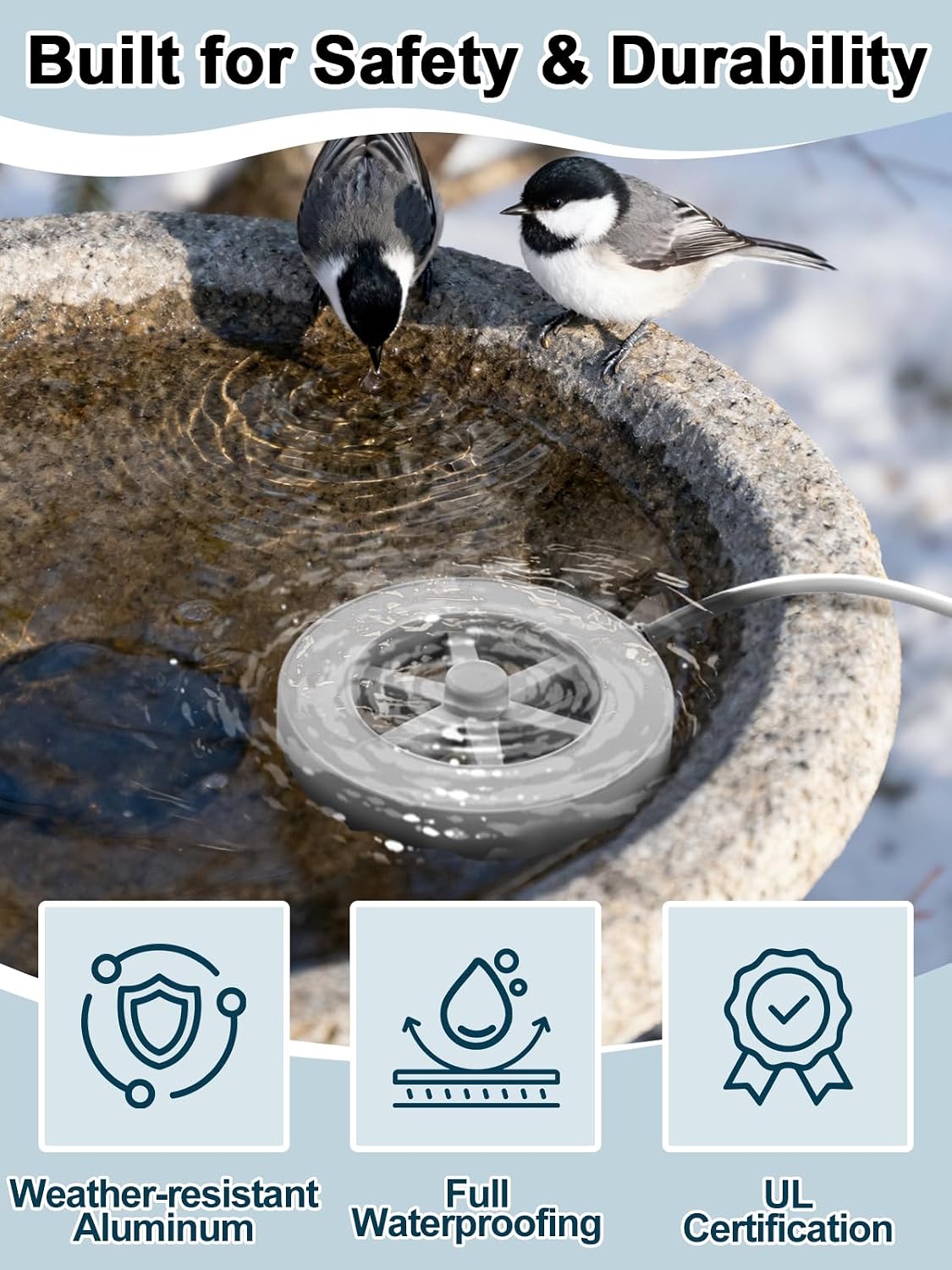 70W Bird Bath Heater for Outdoors in Winter