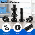 3400Pcs M3 Hex Socket Head Bolts and Button Head Screw Assortment Kit