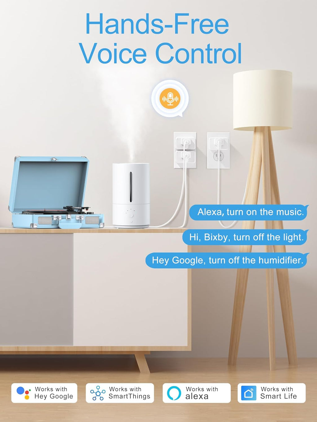 Mini Smart Plug 𝟭𝟱𝗔, Smart Plugs That Compatible with 𝗔𝗹𝗲𝘅𝗮 & Google Home & SmartThings, No Hub Required，Smart Outlet