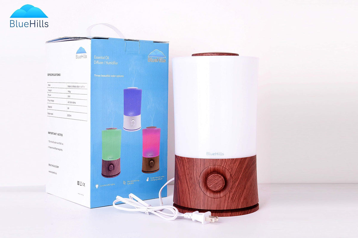 Premium 2000 ML Large Essential Oil Diffuser 2L XL Dark Wood