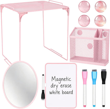 Pink Locker Accessories for Girls 11 Pcs Back to School Locker Decoration Supplies with Shelf Magnetic Mirror