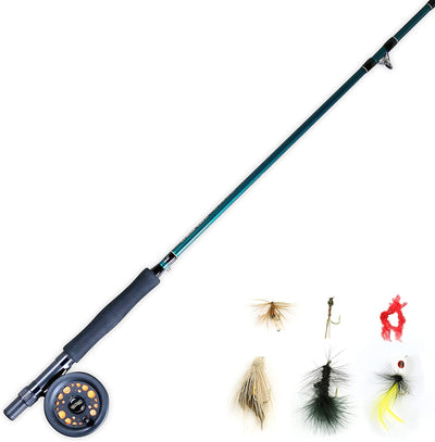 Martin Complete Fly Fishing Kit, 8-Foot 5/6-Weight 3-Piece Fly Fishing Pole, Size 5/6 Rim-Control Reel, Pre-spooled