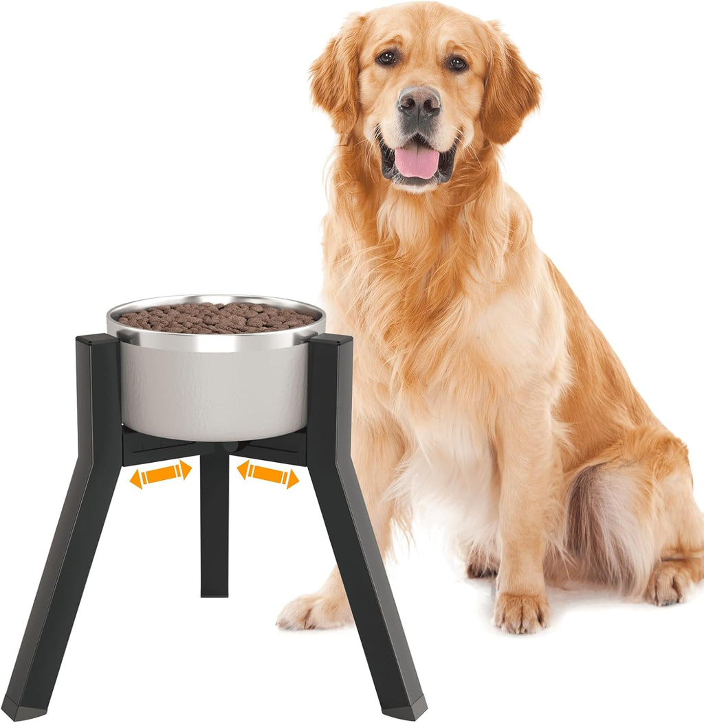 Dog Bowl Stand for Medium Large Dogs, Adjustable Width Elevated Dog Bowls 7-10.6", Raised Dog Food Water Bowls, 11