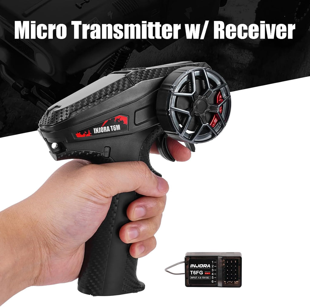 T6M 2.4GHz Transmitter with 6CH Receiver for 1/24 1/18 RC Crawler