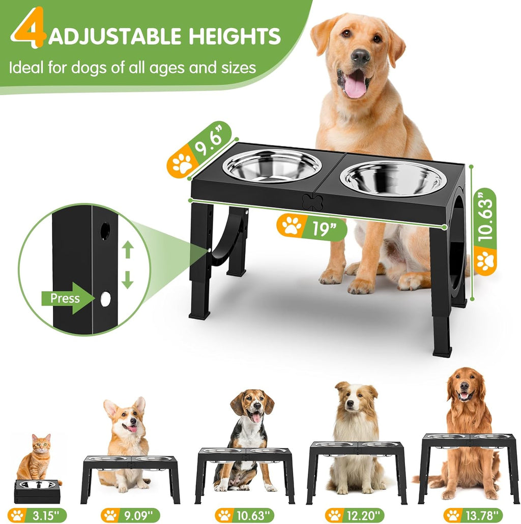 Elevated Dog Bowls Large Breed Raised Dogs Bowl Stand Large/Medium Sized Dog Stainless Steel Food Water Bowl Stands 5