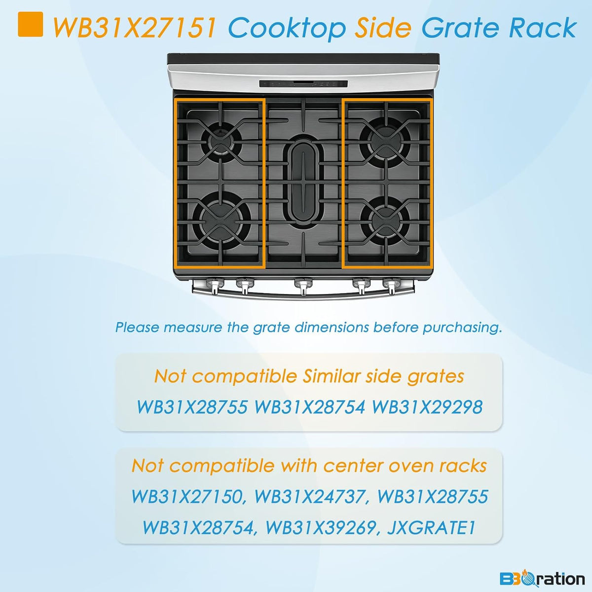 WB31X27151 Stove Grate Replacement Parts for GE Gas Stove