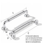 5 Pack 5 Inch Solid Zinc Alloy Polished Chrome Cabinet Pulls