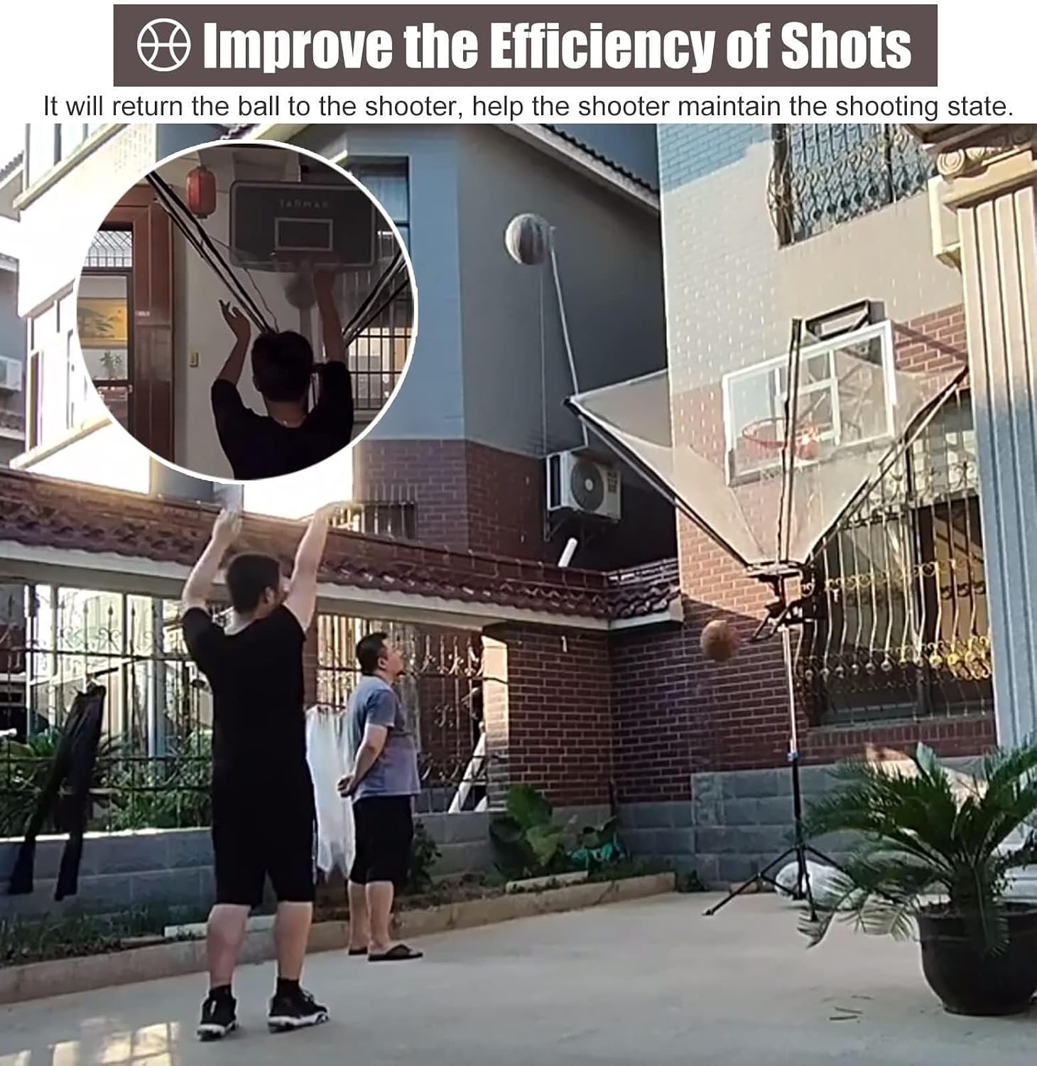 Heavy Duty Basketball Return net, Basketball Returner, Basketball Shooting Training Auxiliary Practice net, with