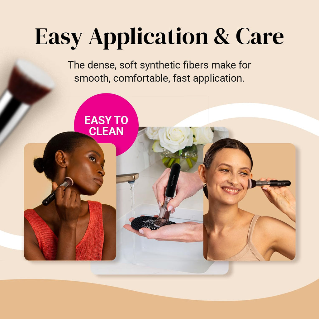 Flat Top Kabuki Foundation Brush By KESHIMA, Premium Makeup Brush | For Liquid, Cream, and Powder - Buffing