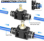 TAILONZ 1/4" OD SCF-1/4 Air Flow Control Valve Push-to-Connect Fitting 5PCS