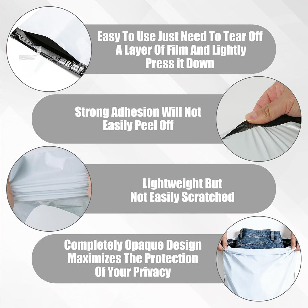 10"x13" Poly Mailers 500Pcs Shipping Bags for Clothes, Strong Adhesive Self-Seal Shipping Envelopes Waterproof