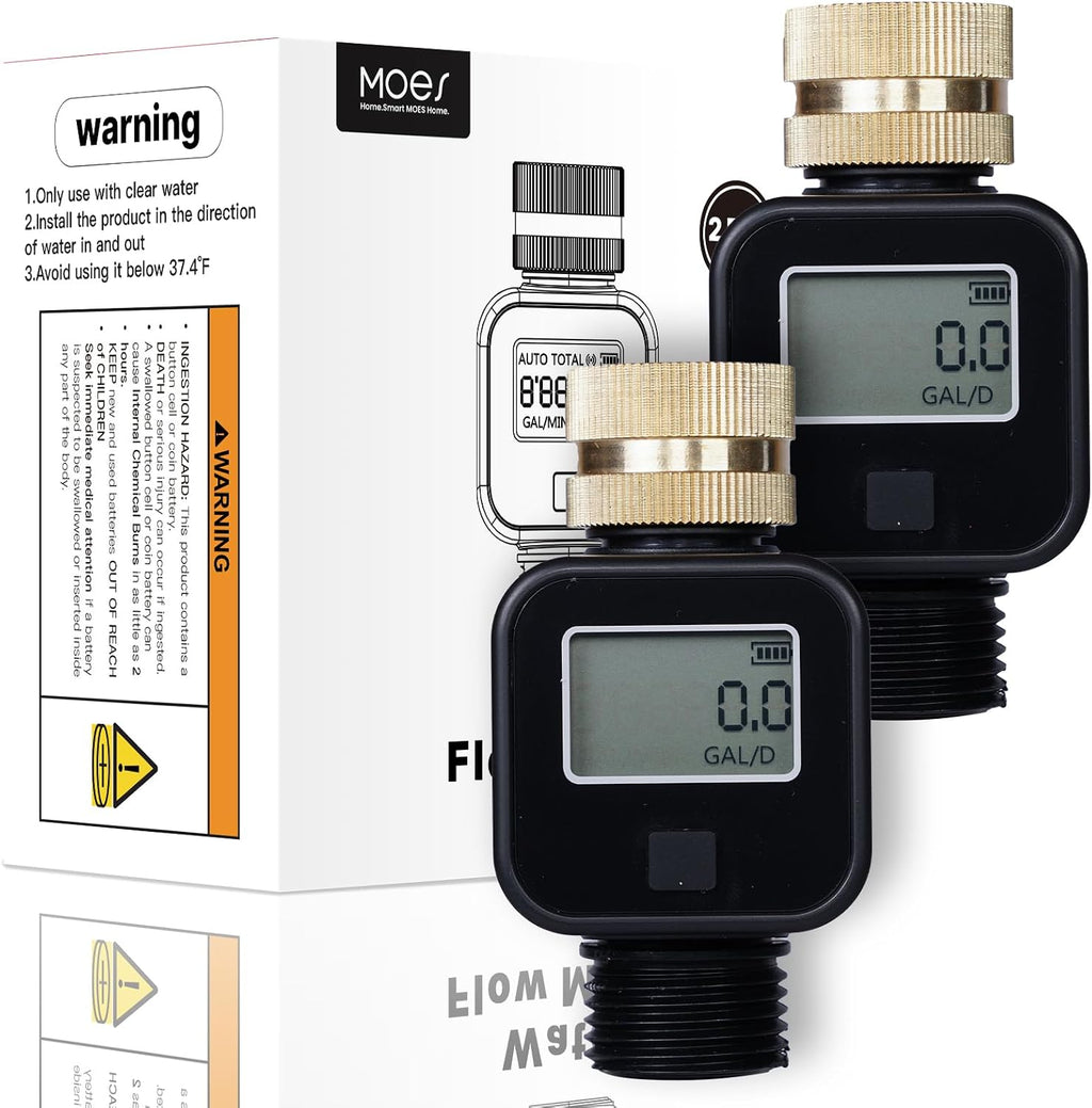 MOES Water Flow Meter Measure Gallon/Liter Consumption and Flow Rate