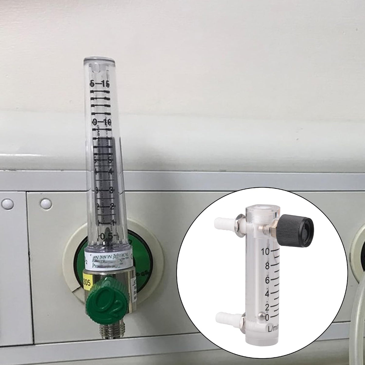 Oxygen Rotameter | Flow Range: 0~10 LPM | With Flow-Control Knob