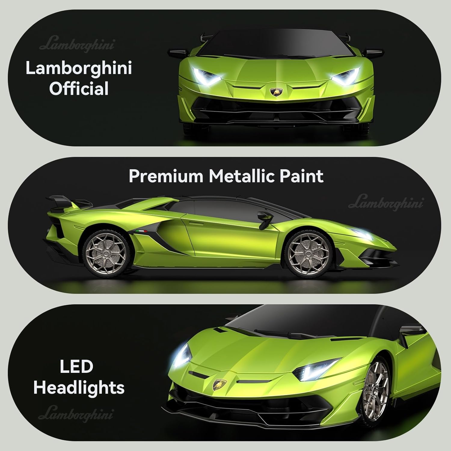 1:24 Lamborghini Remote Control Car （Green） | Officially Licensed,Birthday Gift,Toys for ages 3-8,Aventador SVJ