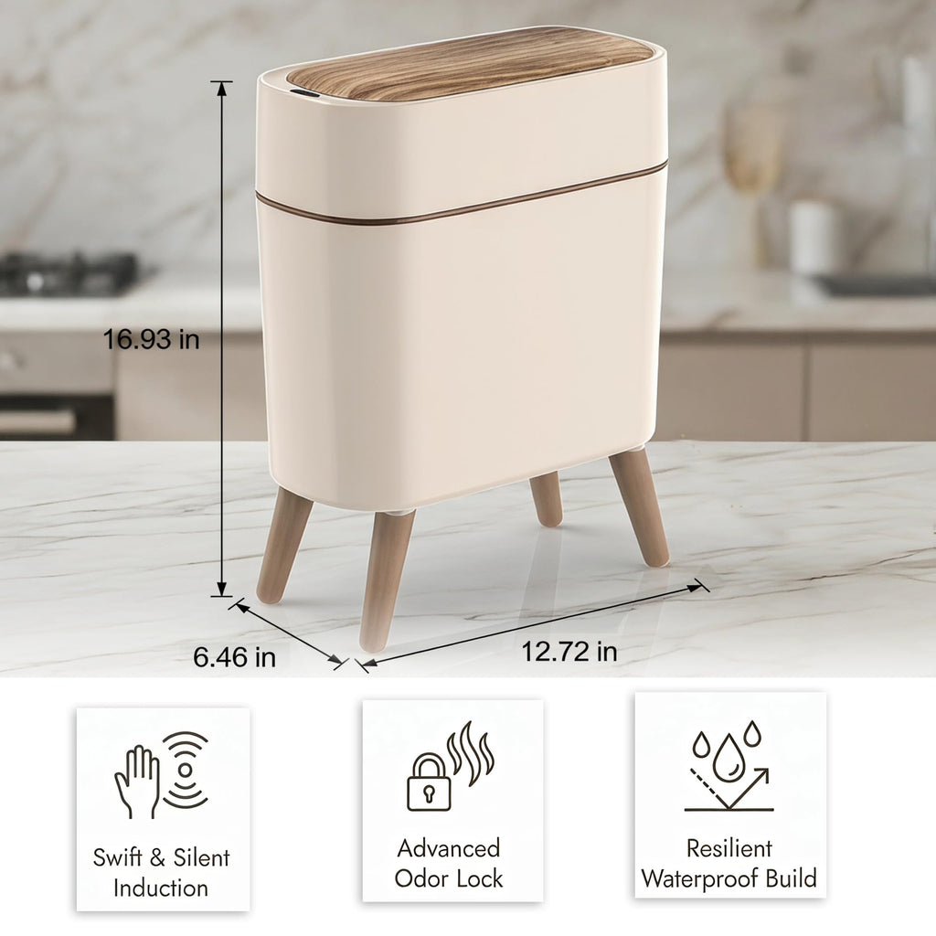Bathroom Trash Can with Lid,2.6 Gallon /10L Motion Sensor Trash Can