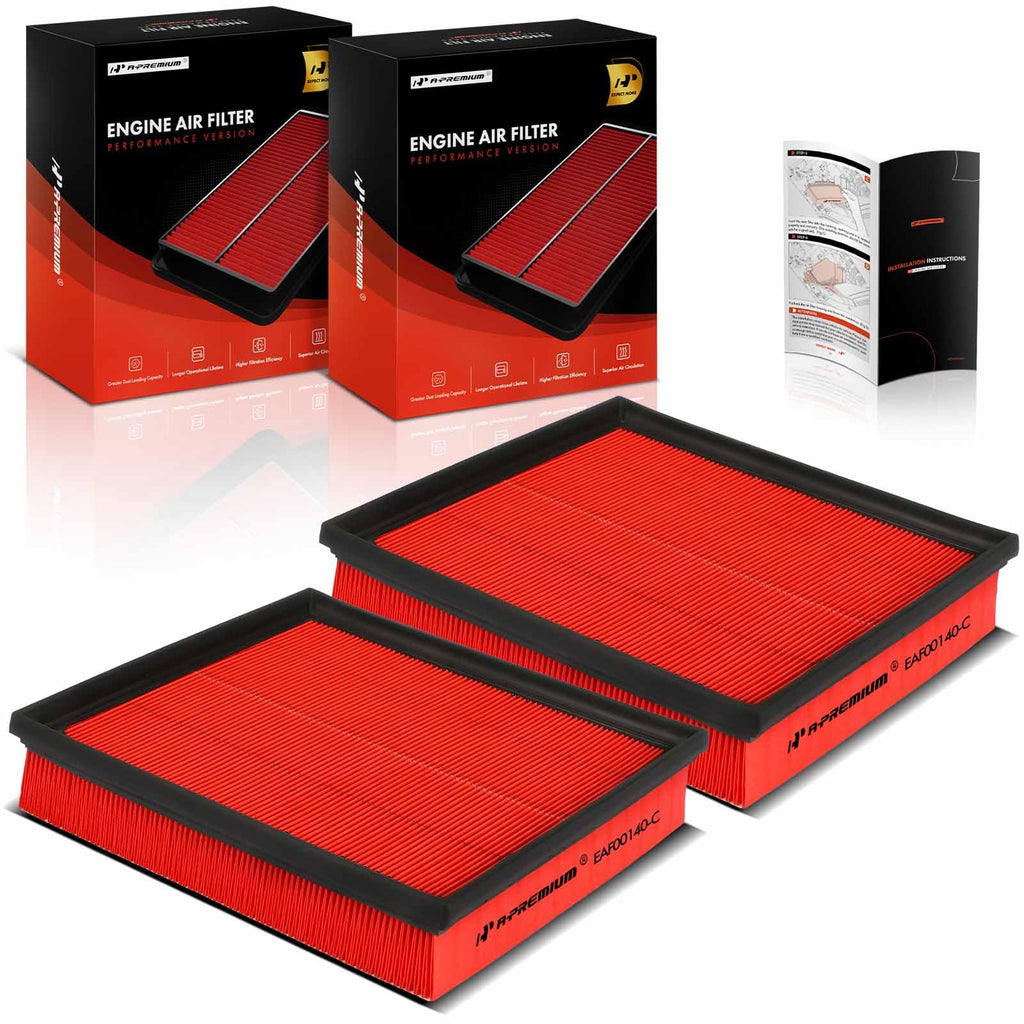 A-Premium 2-PC Pre-oiled Engine Air Filter Compatible with Chevrolet