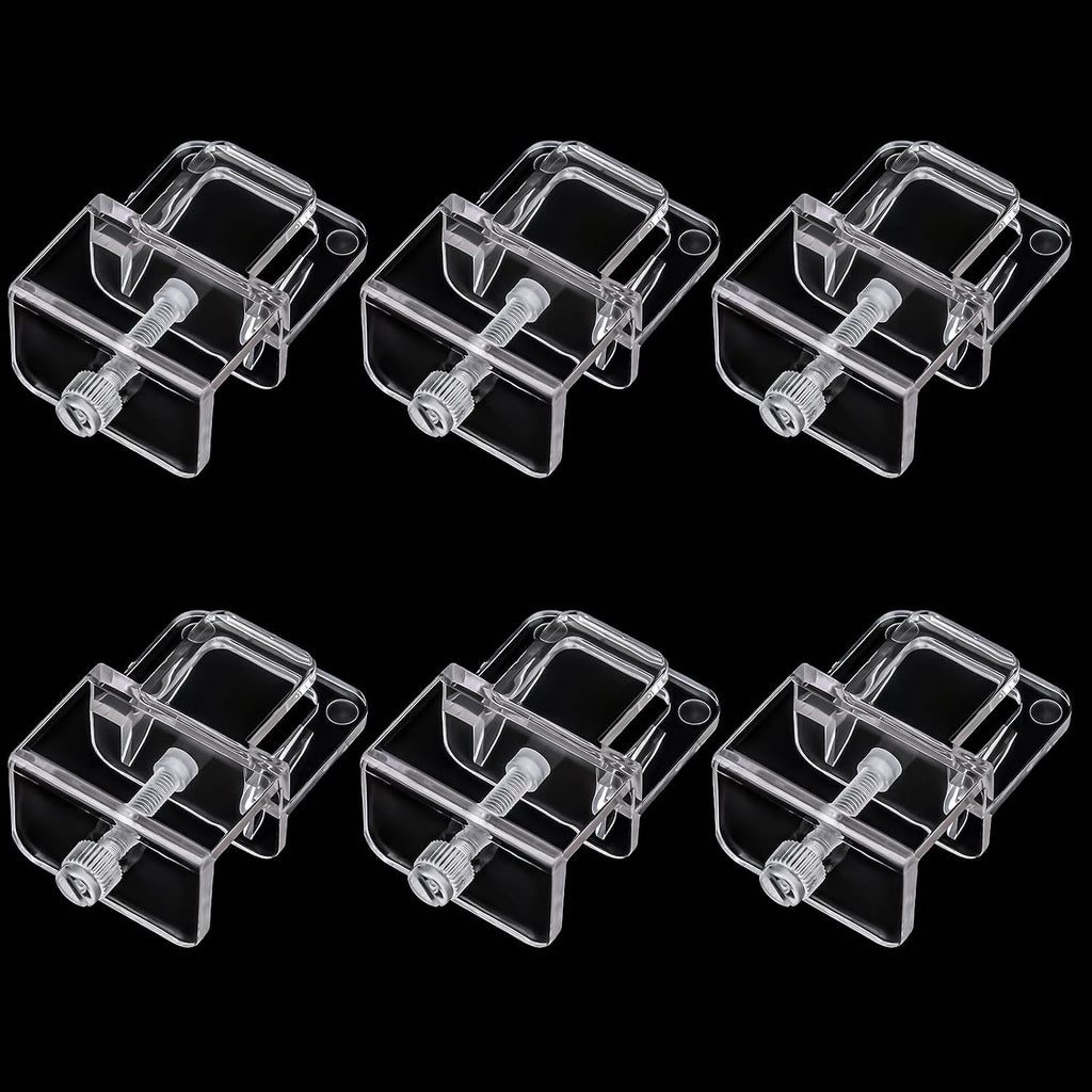 Aquarium lid Clips Fish Tank top Cover lid Support Holder Clip for Rimless or Rim Fish Tank (Transparent, 6pcs Fish