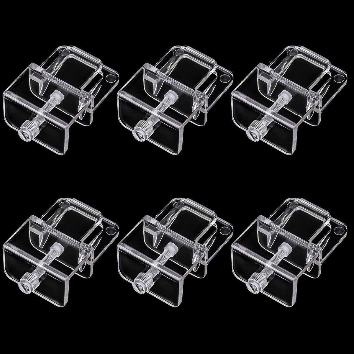 Aquarium lid Clips Fish Tank top Cover lid Support Holder Clip for Rimless or Rim Fish Tank (Transparent, 6pcs Fish