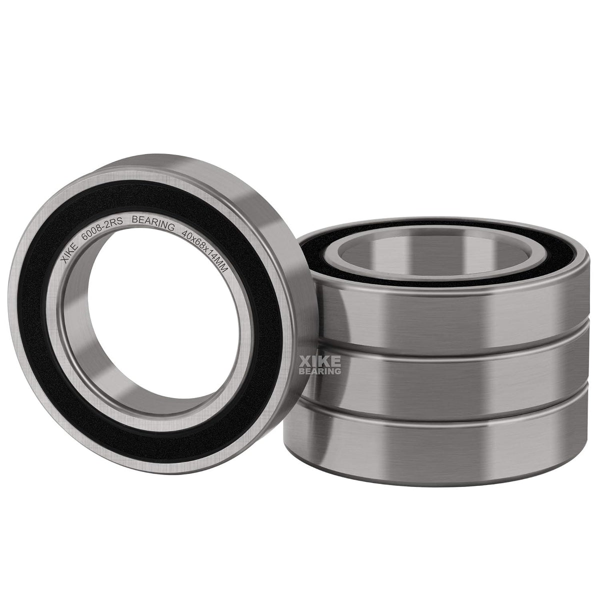 XIKE 6008-2RS Sealed Deep Groove Ball Bearings, 40x68x15 mm, 4-Pack