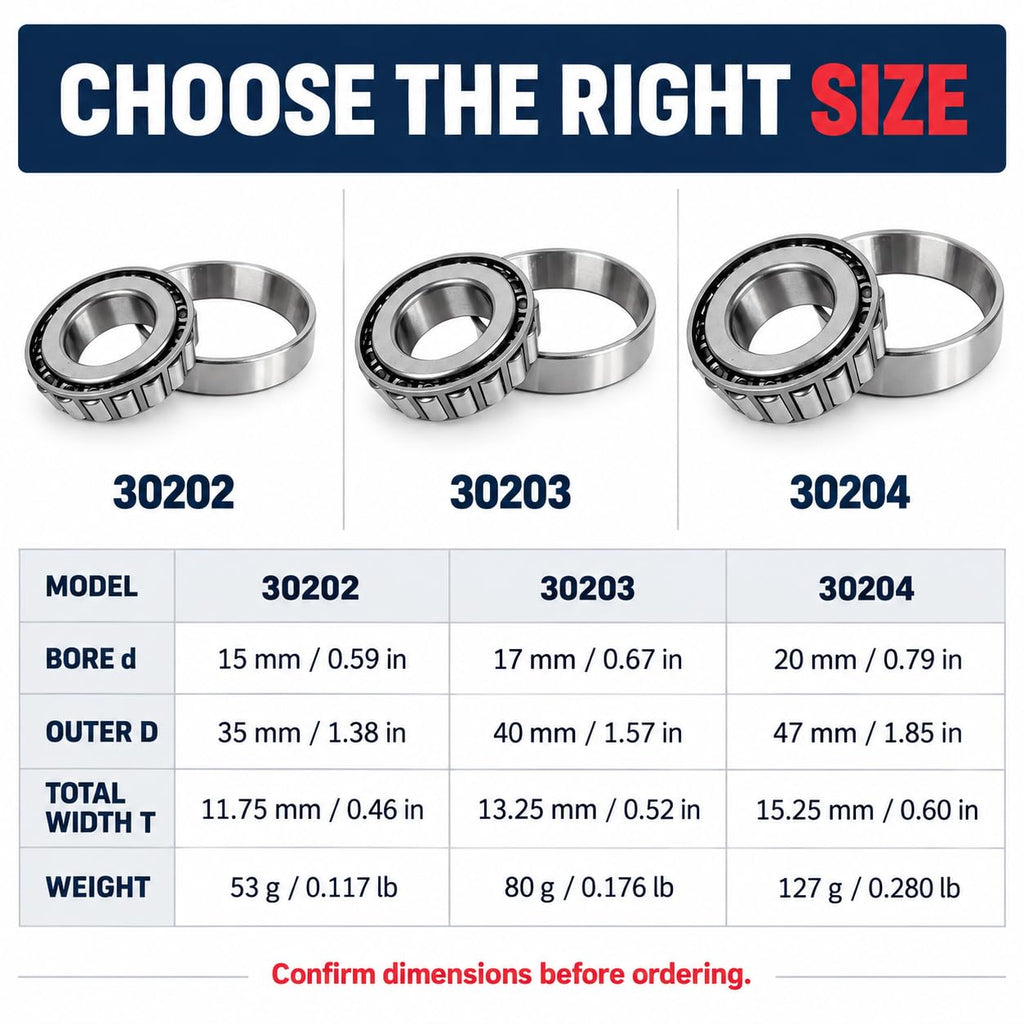 30202 Tapered Roller Bearing, Chrome Steel Single Row for Hubs