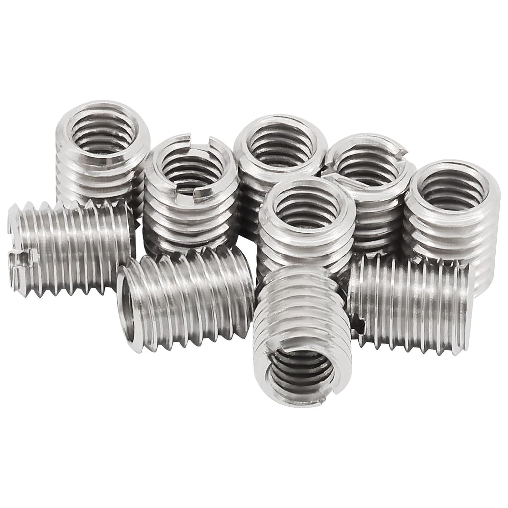 10Pcs Self Tapping Thread Inserts, Stainless Steel M6 Female M8 Male