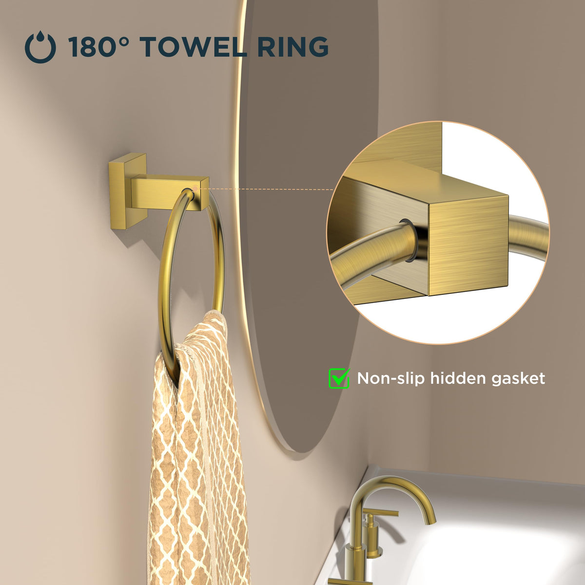 Toilet Paper Holder and Towel Ring Set, Bathroom Accessories Set