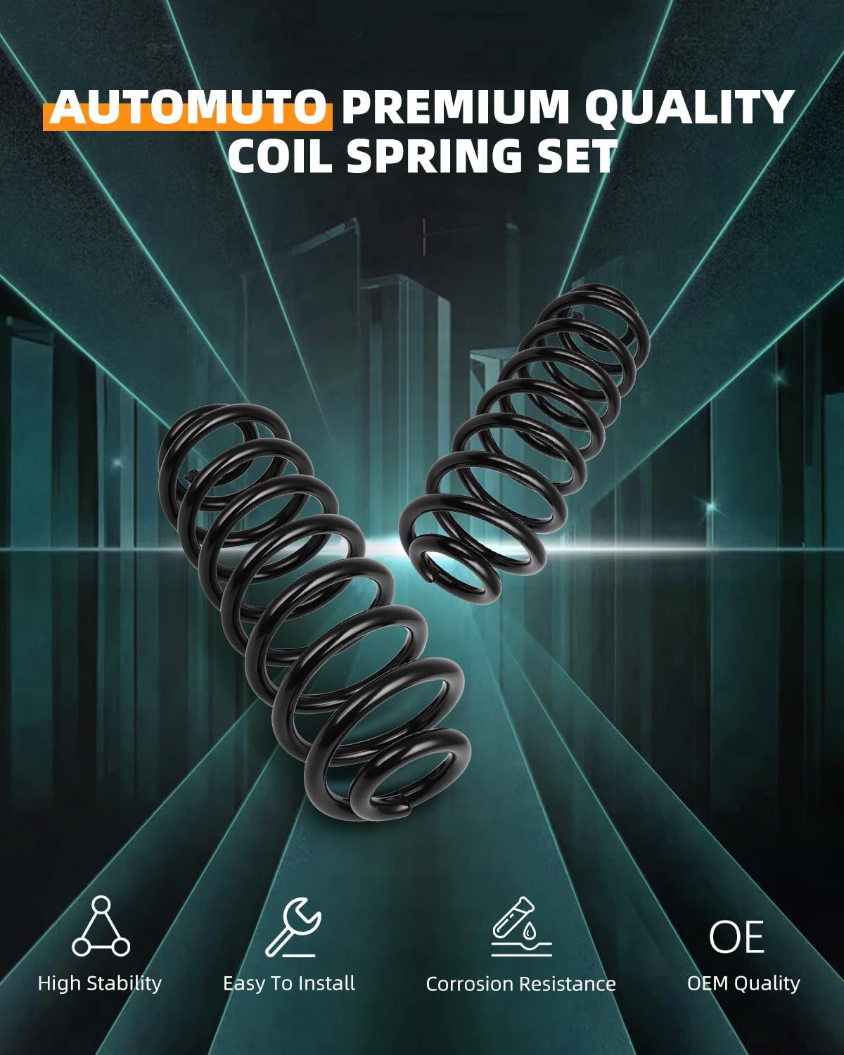 AUTOMUTO 2X Front Suspension Coil Spring Set for 82-96 for Chevy S10