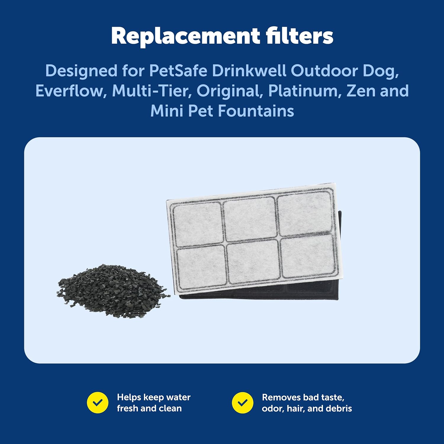 Drinkwell Premium Replacement Carbon Filters, Dog and Cat Water Fountain Filters, Pack of 12