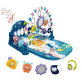 Baby Play Mat Gym, Funny Play Piano Tummy Time Activity Mat with 5 Infant Sensory Toys, Music and Lights, Boy & Girl