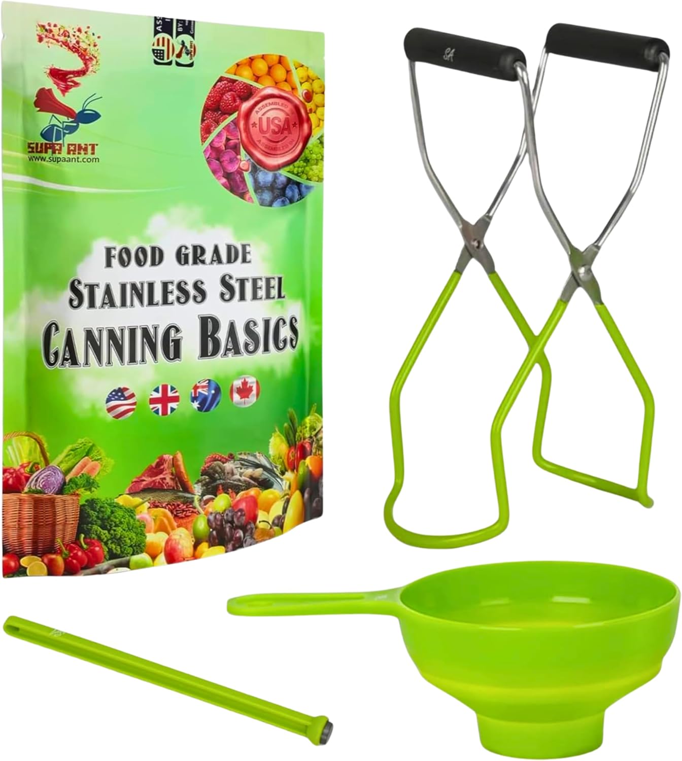 Canning Supplies Starter Kit (Food Grade) - Canning Kits Set for Beginners - 3 Pcs. Including Wide Mouth Jar Funnel