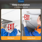 FREELICHT 12 Pack Red LED Exit Signs with Emergency Lights
