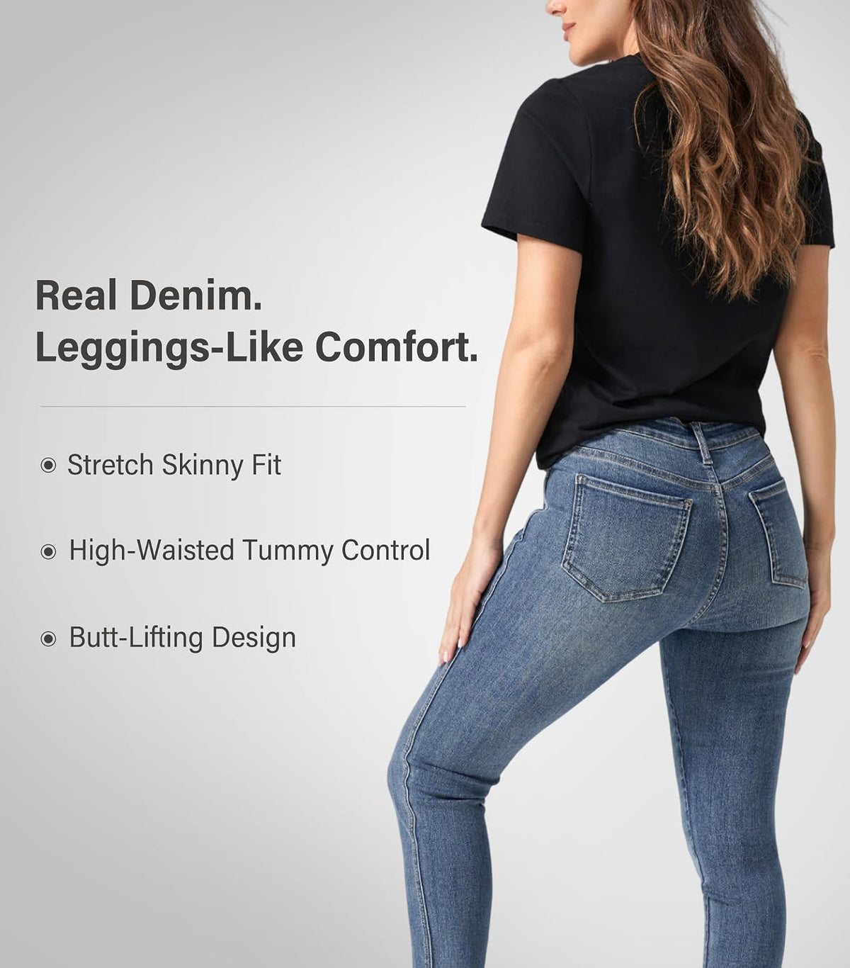 Ultra Stretch Skinny Jeans for Women with Pockets