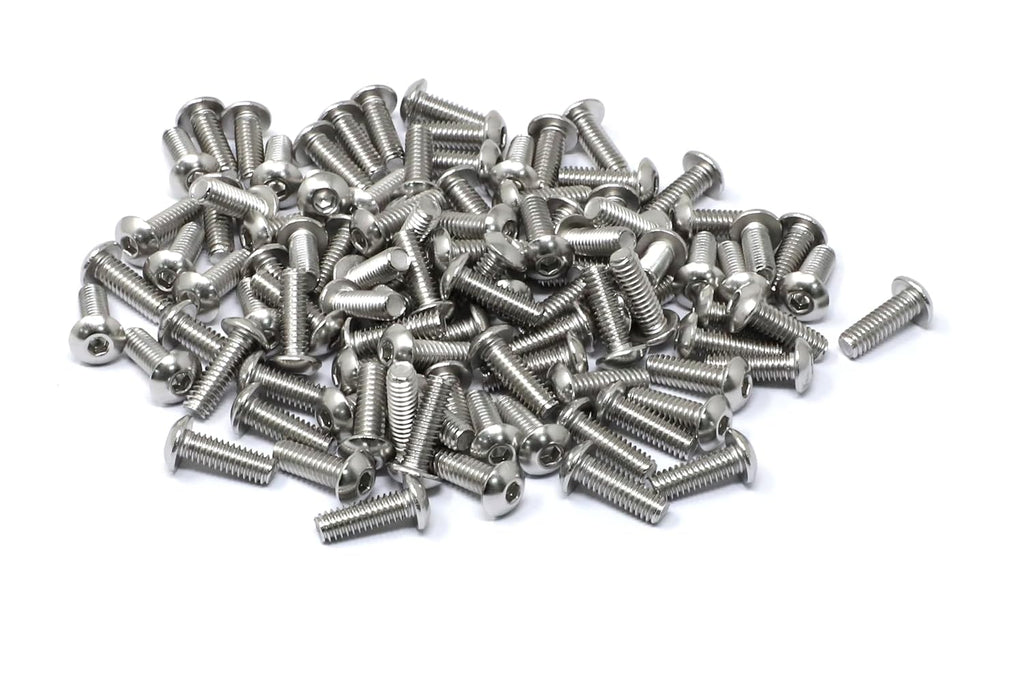 iexcell 100 Pcs #8-32 x 1/2" Stainless Steel 304 Hex Socket Button Head Cap Screws Bolts Kit