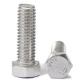 1/2-13 x 3 Hex Head Bolts, Stainless Steel 304, Hexagon Head Screws, UNC Coarse Thread, Bright Finish, Fully Threaded, Quantity 4