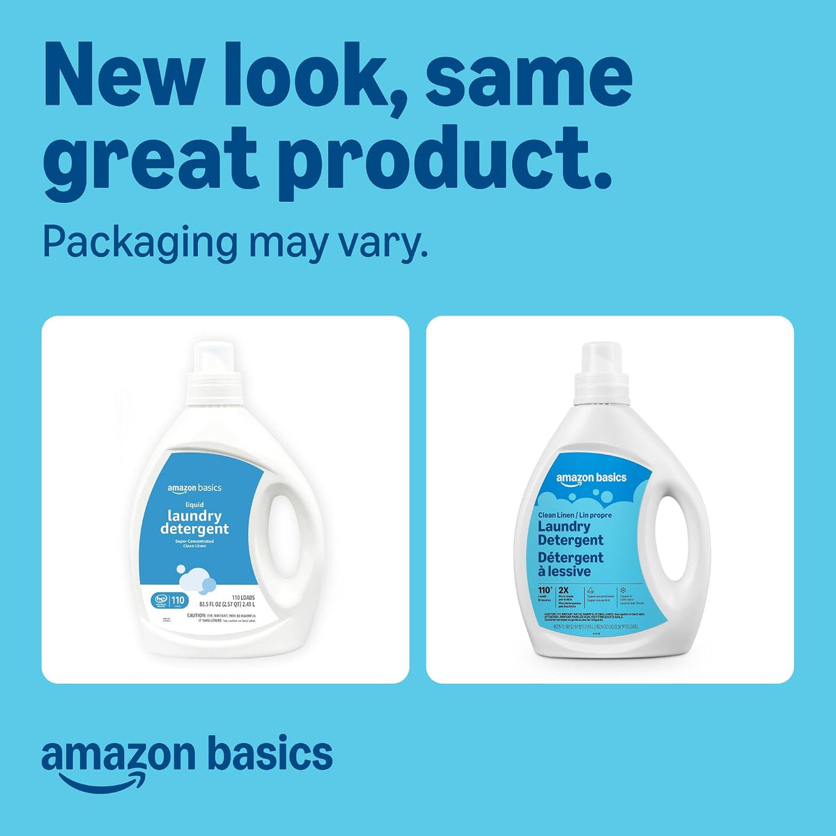 Concentrated Liquid Laundry Detergent, Clean Linen, 110 loads, 82.5 Fl Oz, Packaging May Vary