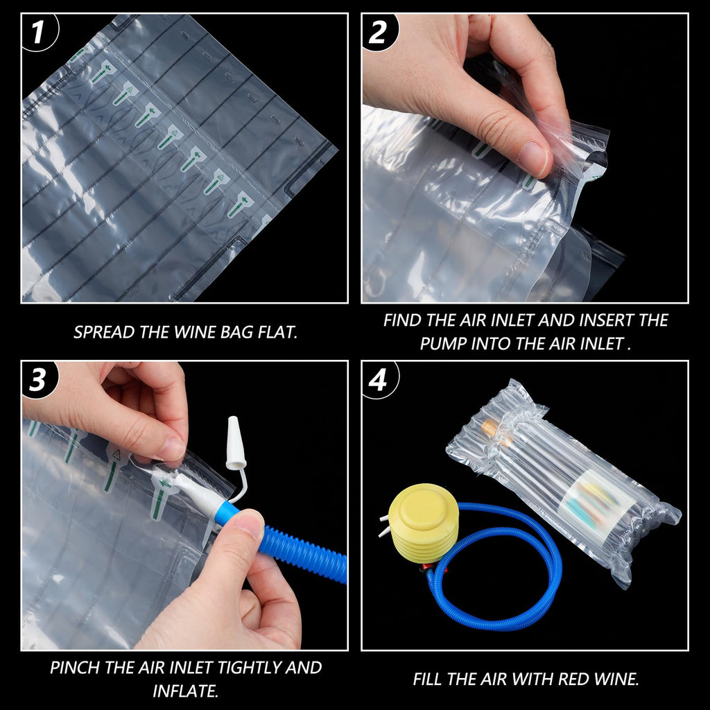 150 Pcs Inflatable Wine Bottle Protector Bags for Travel