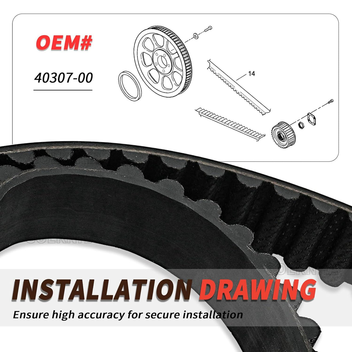40307-00 Drive Belt,135T 1-1/8 inch Width for Harley-Davidson Softail Motorcycle 2000-2006