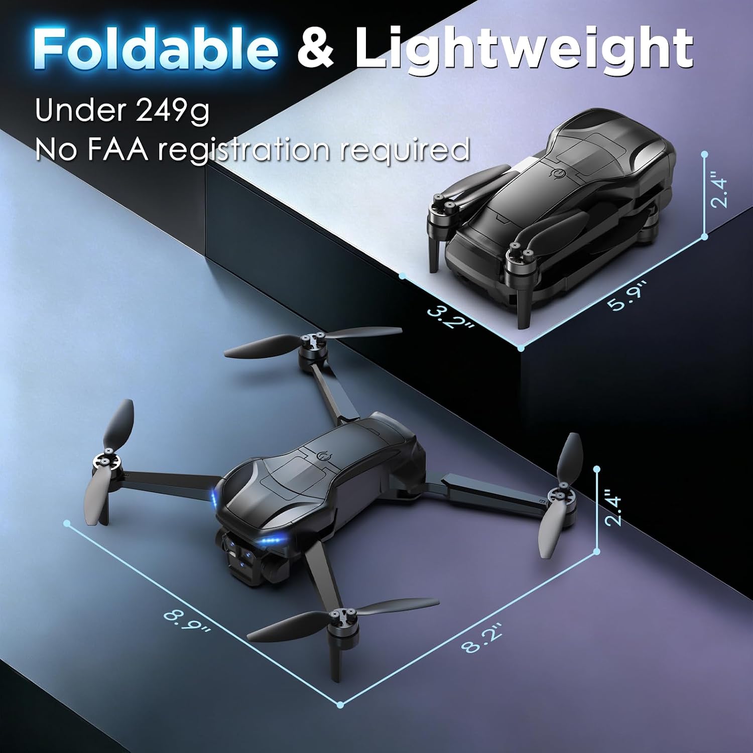 GPS Drone with 4K Camera for Adults, RC Foldable Quadcopter with 4.5” HD Screen Controller, Brushless Motor, GPS Auto