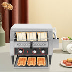 2400W Commercial Conveyor Toaster, Electric Industrial Belt Toasters Oven, 450 Slices/Hour Heavy Duty, Electric Restaurant Toaster Maker for Bun Bagel Bread Waffle Restaurant Buffet (450 Slices/H)
