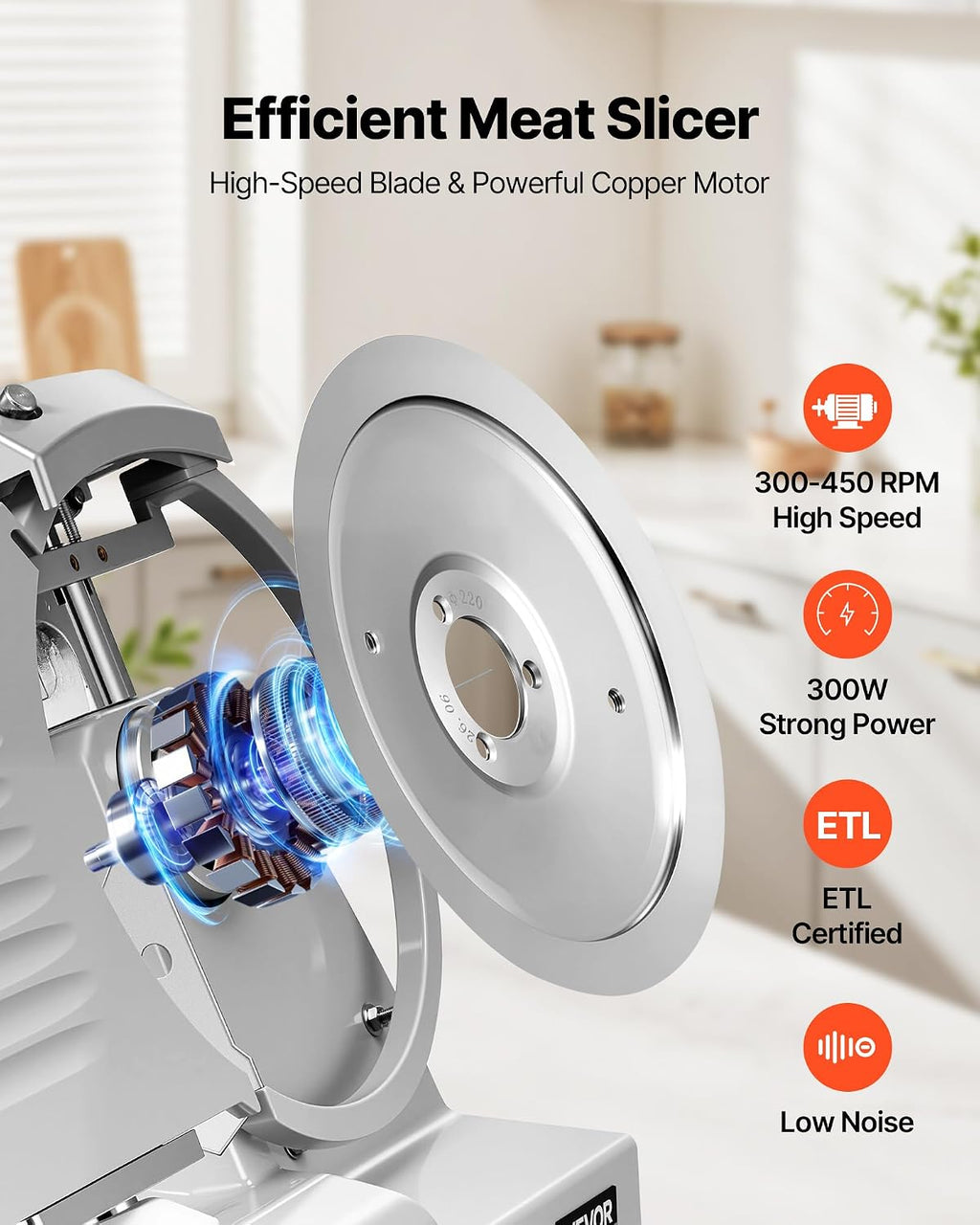 Commercial Meat Slicer 300W Electric Cutter 10" Carbon Steel Blade
