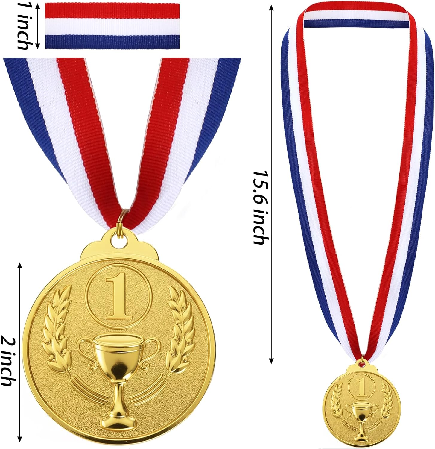 18 Pcs Gold Silver Bronze Award Medals, 1st 2nd 3rd Award Medals Zinc Alloy Winner Medals Gold Silver Bronze Prizes